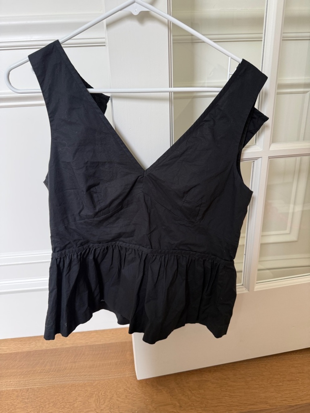 Club Monaco Black V-Neck Peplum Top